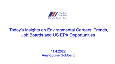 11.4.22  Today’s Insights on Environmental Careers: Trends, Job Boards and US EPA Opportunities