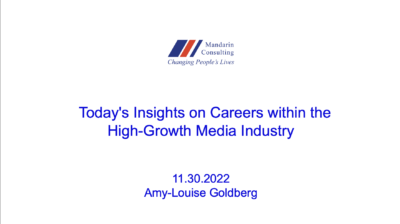 30.11.22 Today’s Insights on Careers within the High-Growth Media Industry