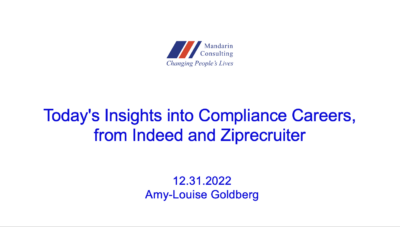 31.12.22 Today’s Insights into Compliance Careers, from Indeed and Ziprecruiter