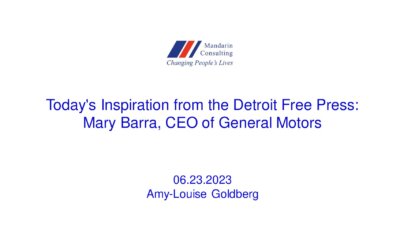 23.06.2023 Today’s Inspiration from the Detroit Free Press: Mary Barra, CEO of General Motors