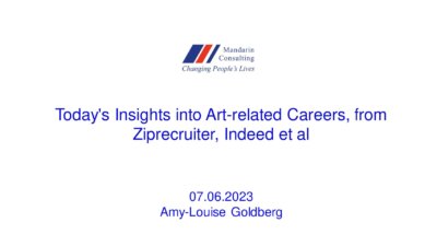 06.07.2023 Today’s Insights into Art-related Careers, from Ziprecruiter, Indeed et al