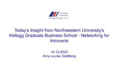 12.10.2023 Today’s Insight from Northwestern University’s Kellogg Graduate Business School – Networking for Introverts