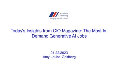 22.01.2024 Today’s Insights from CIO Magazine: The Most In-Demand Generative AI Jobs