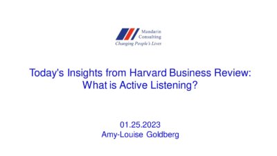 25.01.2024 Today’s Insights from Harvard Business Review: What is Active Listening?