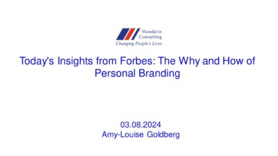 08.03.2024  Today’s Insights from Forbes: The Why and How of Personal Branding