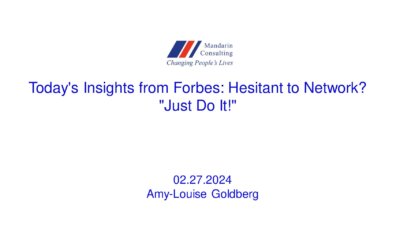 27.02.2024 Today’s Insights from Forbes: Hesitant to Network? “Just Do It!”